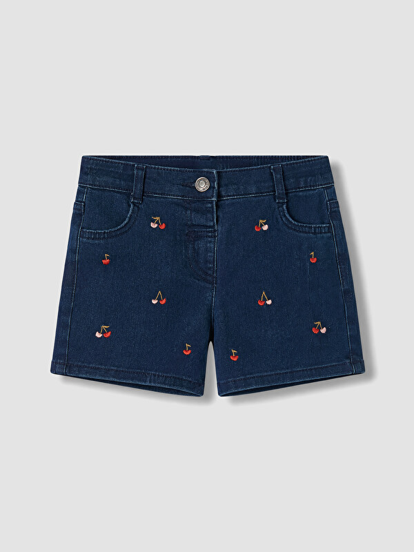 LCW Kids Embroidered Girls' Jean Shorts