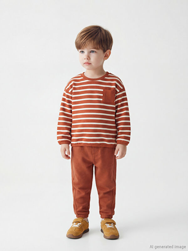 LCW baby Erkek Bebek Sweatshirt ve Eşofman Altı Takım