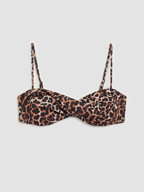 Soulife Leopar Desenli Kadın Bikini Üstü