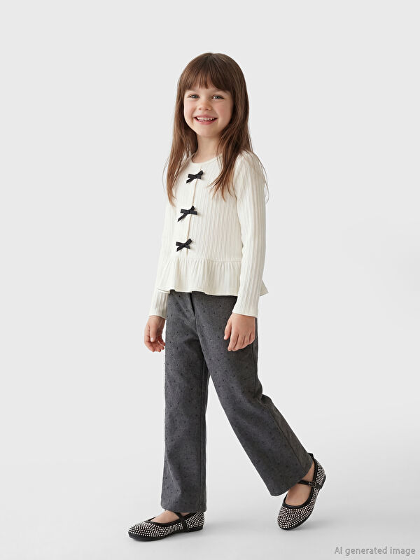 LCW Kids Taşlı Kız Çocuk Pantolon