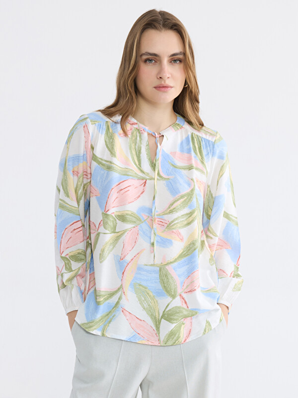 LCW EVERYDAY Bluză cu model cu guler cu panglică
