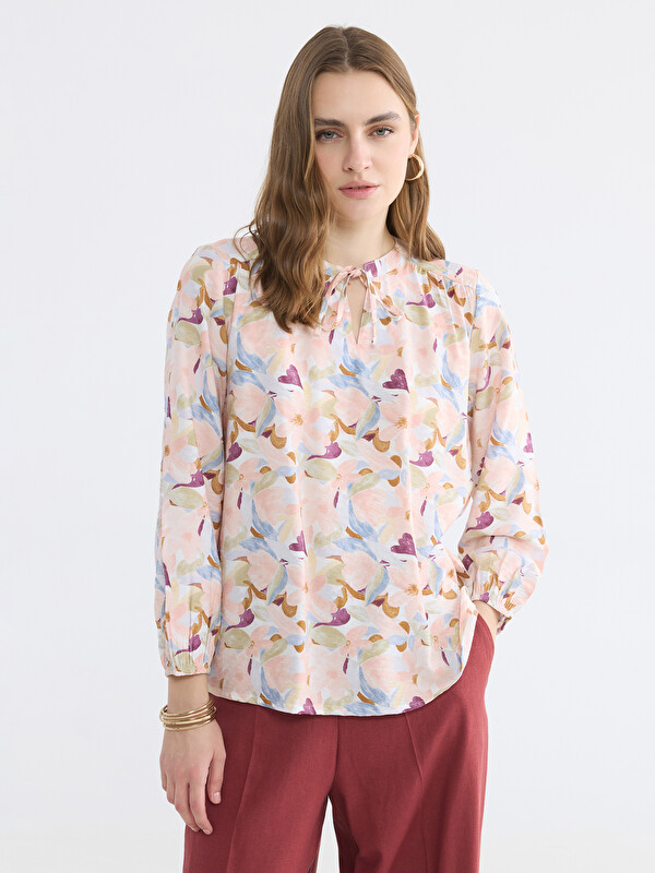 LCW EVERYDAY Bluză cu model cu guler cu panglică