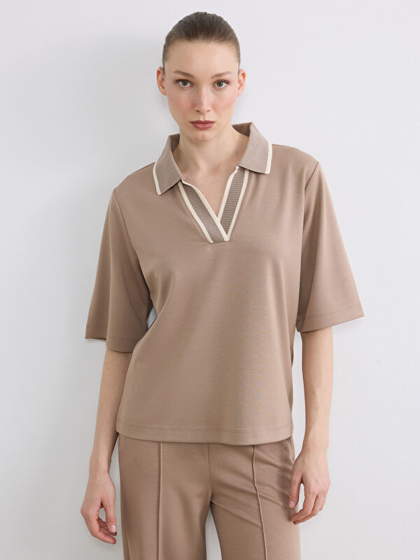 LCW EVERYDAY Polo Yaka Soft Touch Kadın Tişört