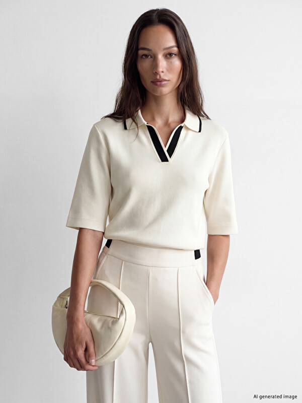 LCW EVERYDAY Polo Yaka Soft Touch Kadın Tişört