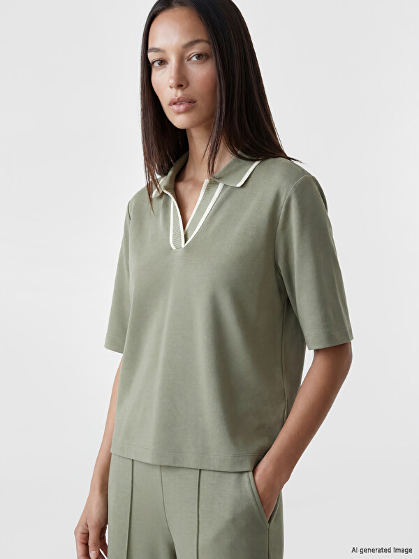 LCW EVERYDAY Polo Yaka Soft Touch Kadın Tişört