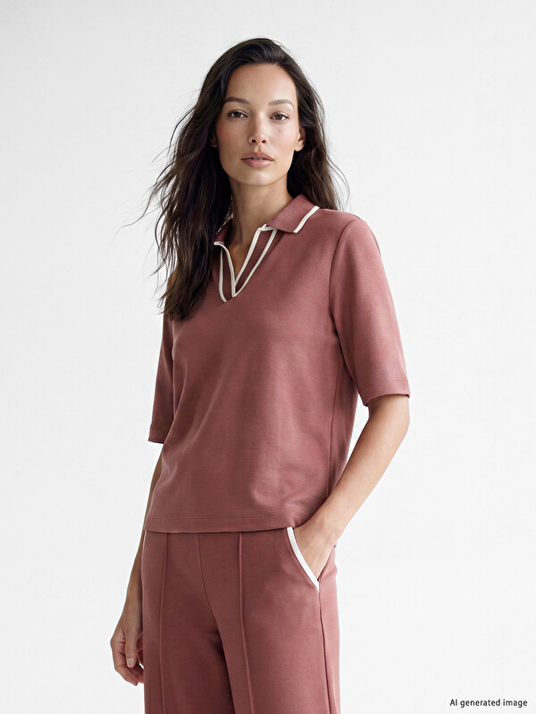 LCW EVERYDAY Polo Yaka Soft Touch Kadın Tişört
