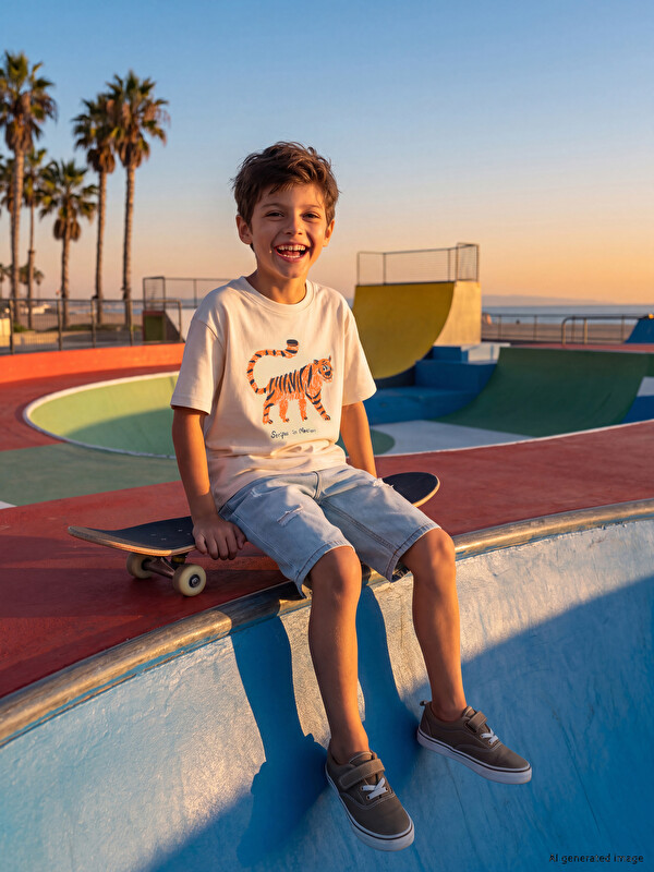 LCW Kids Crew Neck Printed Boys' T-Shirt