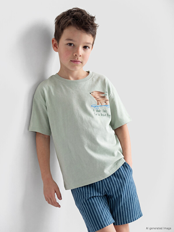 LCW Kids Majica sa okruglim izrezom sa štampom za dečake