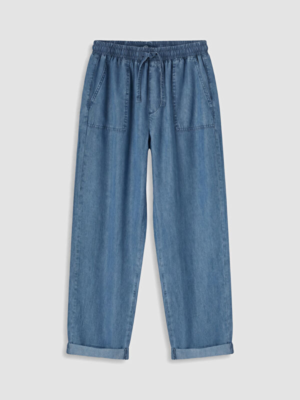 LCW Jeans Beli Lastikli Carrot Fit Kadın Jean Pantolon