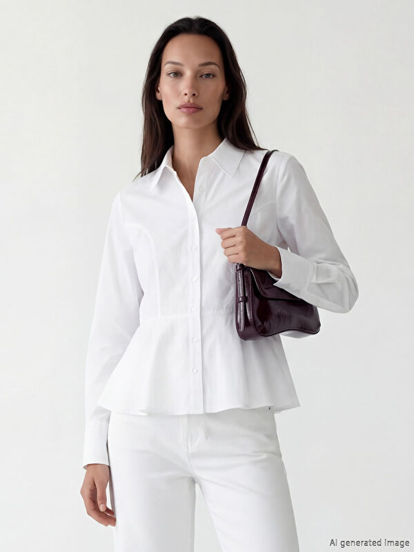 LCW EVERYDAY Peplum Poplin Kadın Gömlek