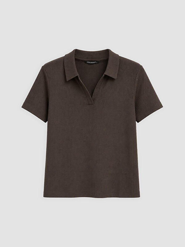 LCW Modest Woman Brown T-Shirt