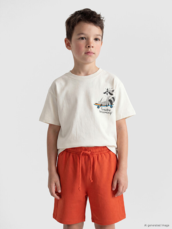 LCW Kids Crew Neck Printed Boys' T-Shirt
