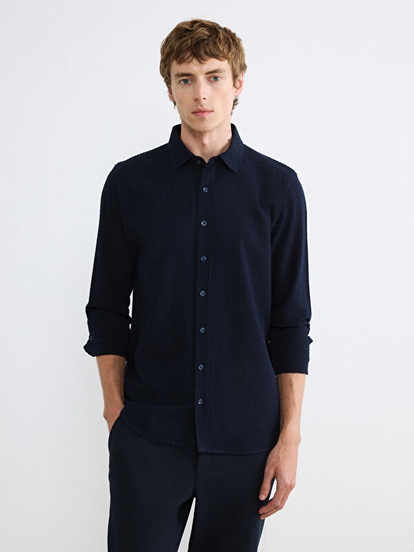 SOUTHBLUE Regular Fit Dobby Men's Shirt