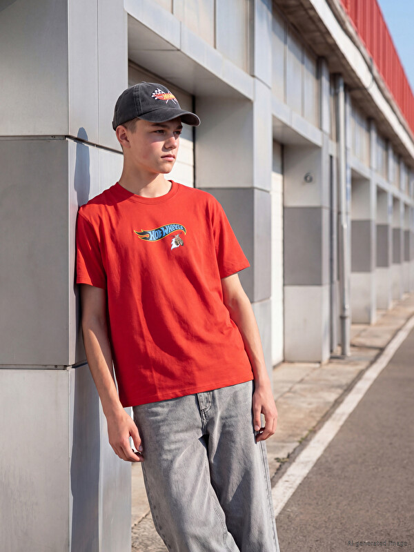 LCW Kids Tricou băieți cu guler rotund imprimat Hot Wheels