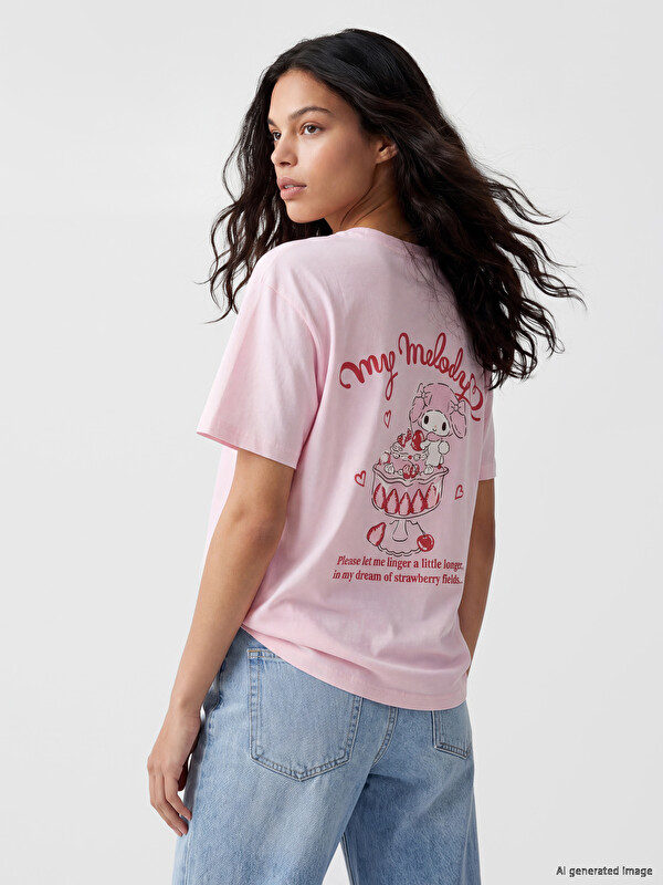XSIDE T-shirt My Melody i stampuar 100% Pambuk për gra