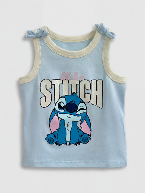 LCW baby Crew Neck Lilo & Stitch Printed Girls' Tank Top