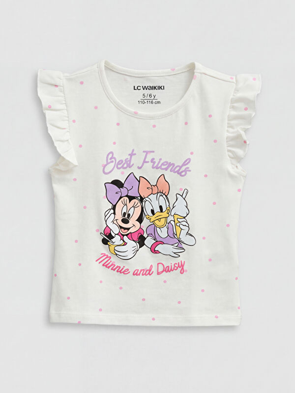 LCW baby قميص داخلي بدون أكمام مطبوع للبنات بياقة دائرية من Minnie Mouse