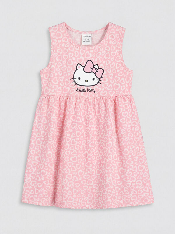 LCW Kids Hello Kitty Printed Crew Neck Girls' Dress