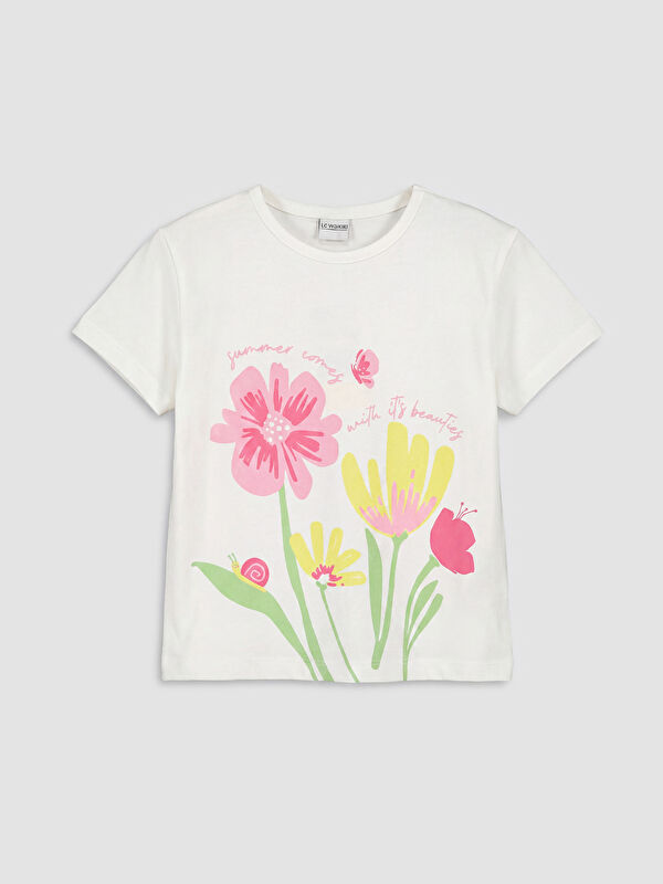 LCW Kids Floral Printed Girls' T-Shirt