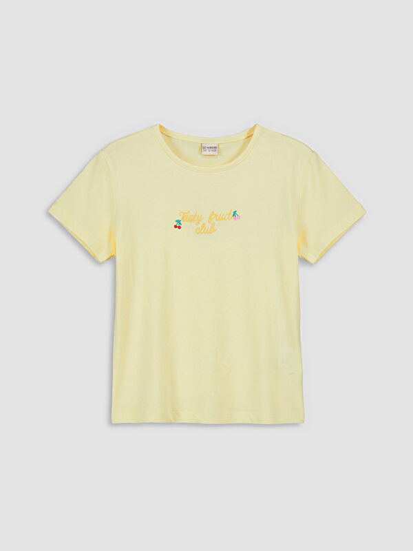 LCW baby Crew Neck Printed Girls' T-Shirt