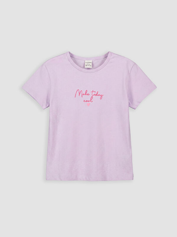 LCW baby Crew Neck Printed Girls' T-Shirt