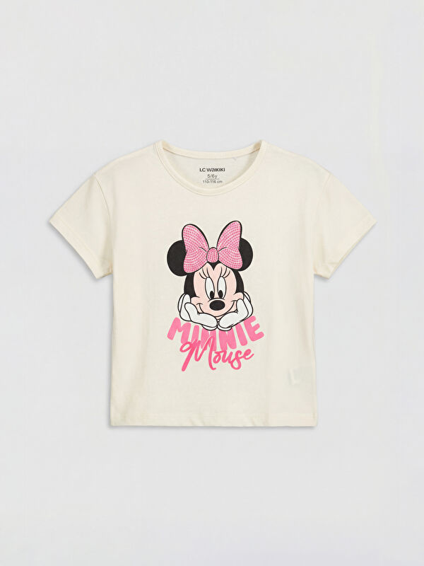 LCW Kids Crew Neck Minnie Mouse Printed Girls' T-Shirt