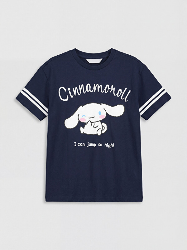 ♡ちゃん♡セレクト LCW Kids Lacivert Cinnamoroll Baskılı Kız Çocuk Tişört - S6N636Z4