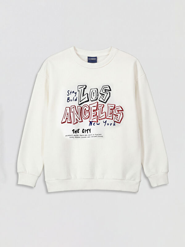 LCW Kids Los Angeles Printed Boys' Thick Sweatshirt