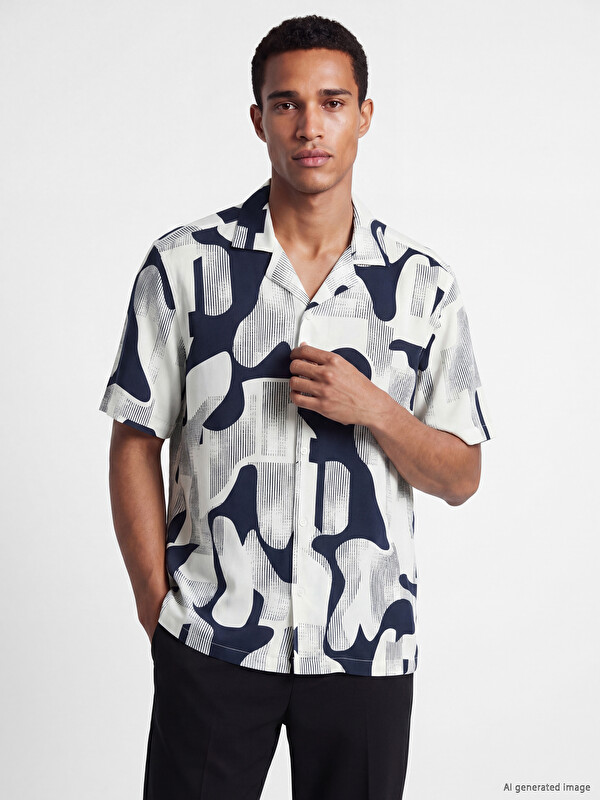 LCW Vision Regular Fit Patterned Viscose Men's Shirt