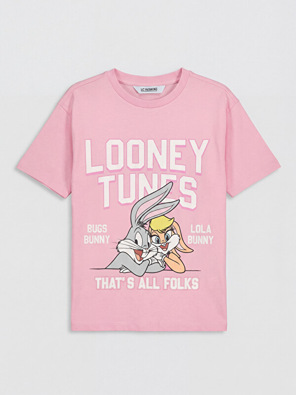 LCW Kids Crew Neck Looney Tunes Printed Girls' T-Shirt