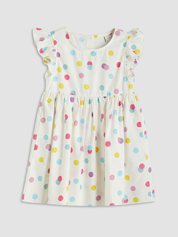 LCW Kids Crew Neck Printed Girls' Poplin Dress