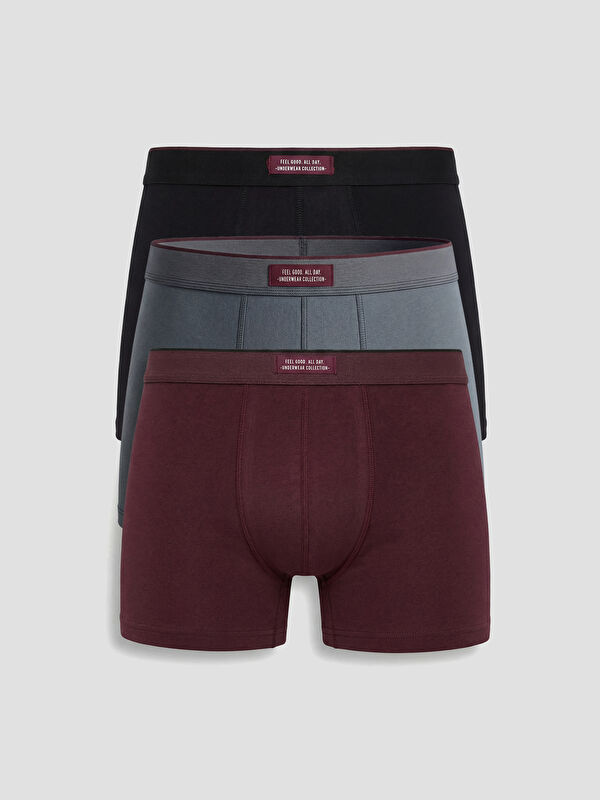 LC WAIKIKI Standart Kalıp Pamuklu Esnek Erkek Boxer 3'lü	