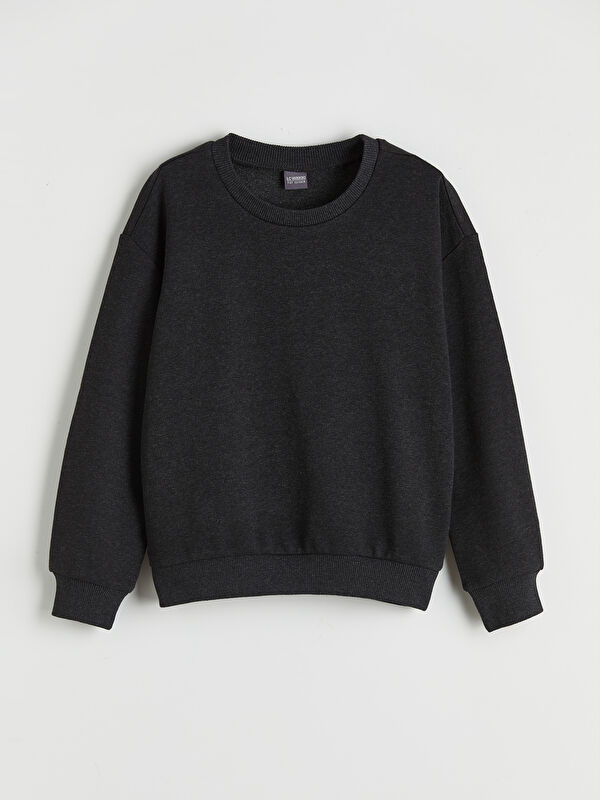 LC WAIKIKI Bisiklet Yaka Uzun Kollu Kız Çocuk Sweatshirt