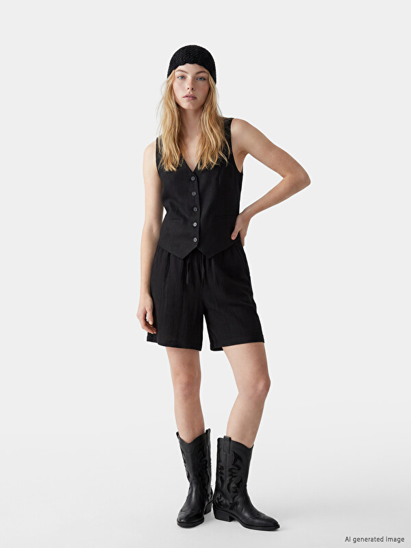 XSIDE Elastic Waist Muslin Women's Shorts