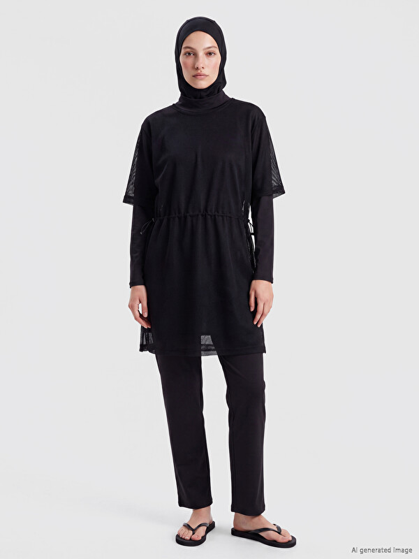 LCW DREAM Mock Neck Women's Modest Swimsuit Set