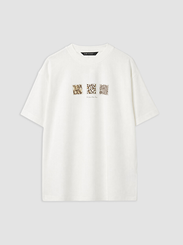 LCW Modest Tricou Femei Imprimat 100% Bumbac