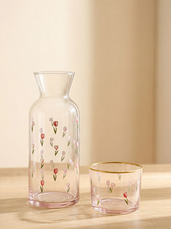 LCW HOME Çiçek Baskılı Cam Sürahi 700 ml