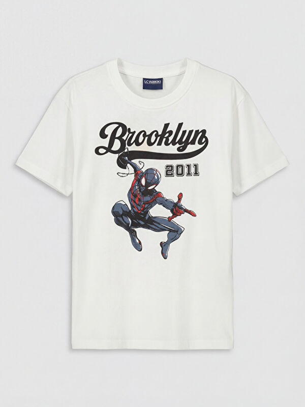 LCW Kids Bisiklet Yaka Spider-Man Baskılı Erkek Çocuk Tişört