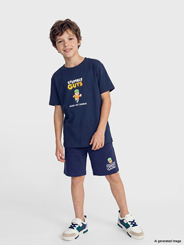 LCW Kids Erkek Çocuk Stumble Guys Baskılı Şort