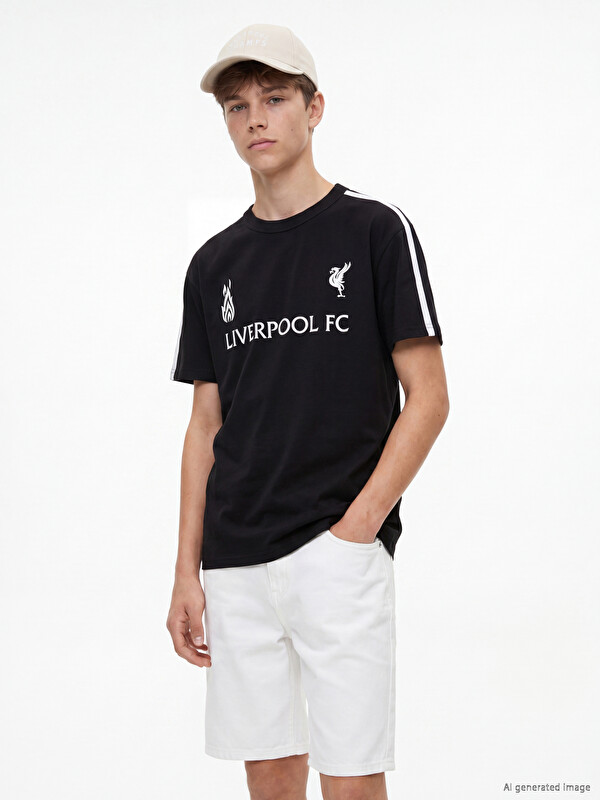 LCW Kids Crew Neck Liverpool Boys' T-Shirt