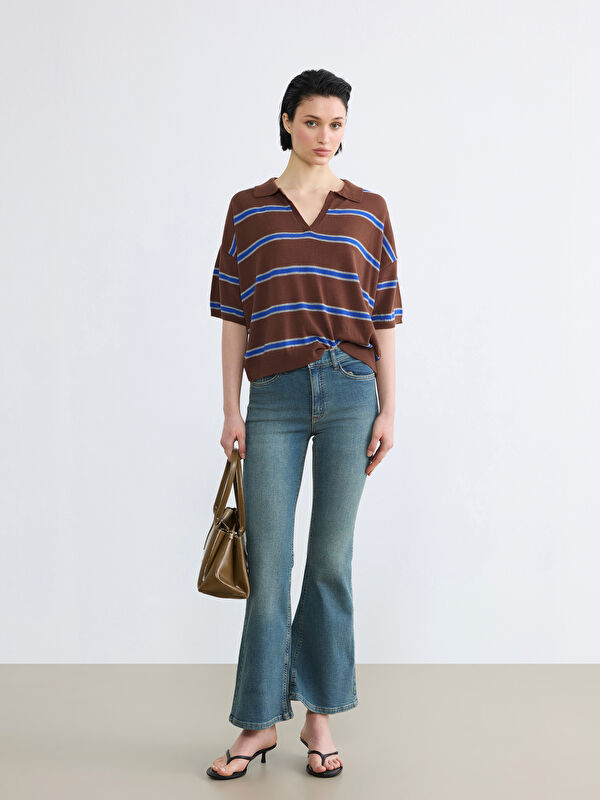 LCW Jeans Yüksek Bel Mars Flare Kadın Jean Pantolon