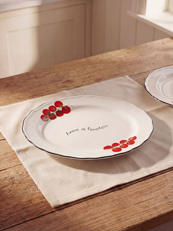 LCW HOME Tomato Print Ceramic Plate