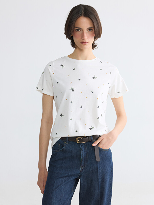 LCW EVERYDAY Tricou Basic cu model pentru femei cu guler rotund