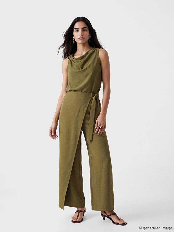 LCW Vision Tied Wide Leg Women's Trousers