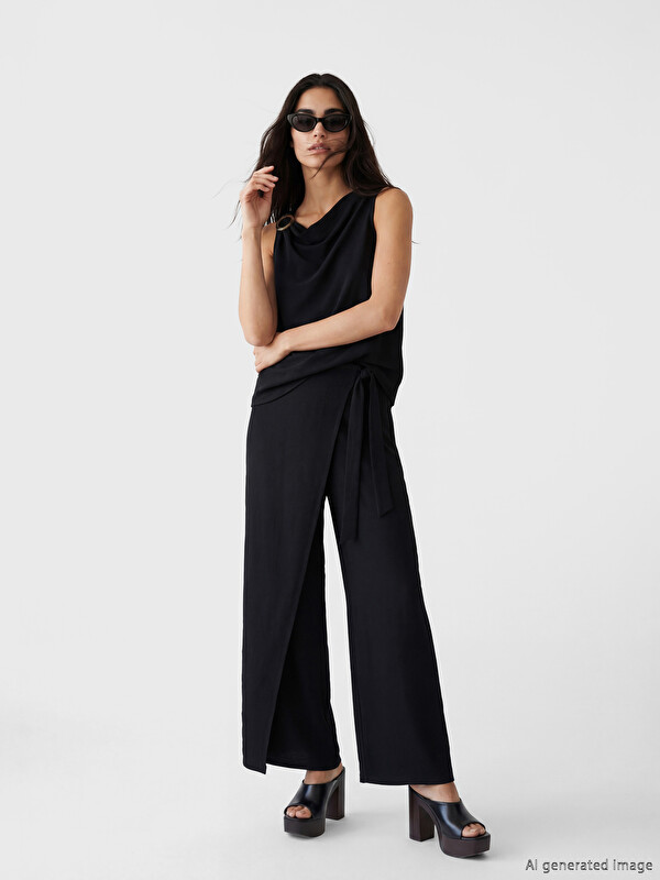 LCW Vision Tied Wide Leg Women's Trousers