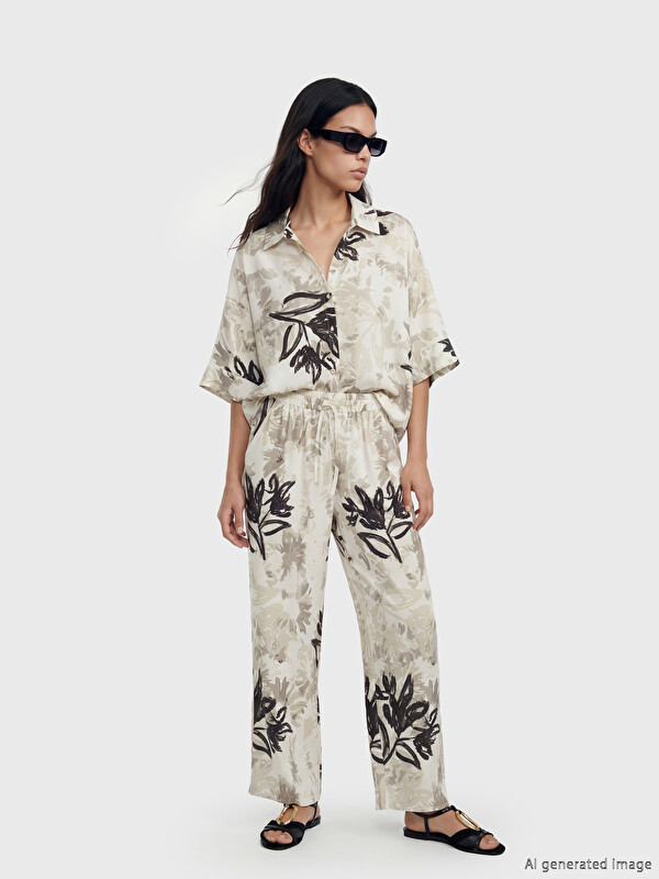 LCW Vision Pantaloni de Femei cu model aspect de in