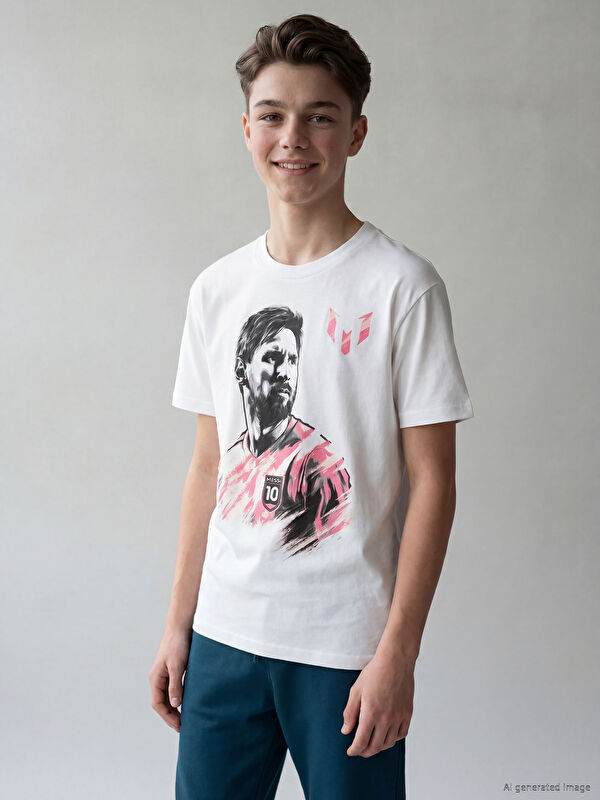 LCW Kids Messi Baskılı Erkek Çocuk Tişört
