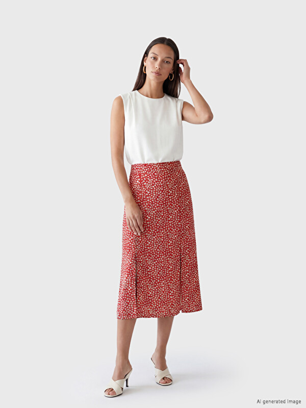 LCWAIKIKI Classic Jupe  Rouge Femme