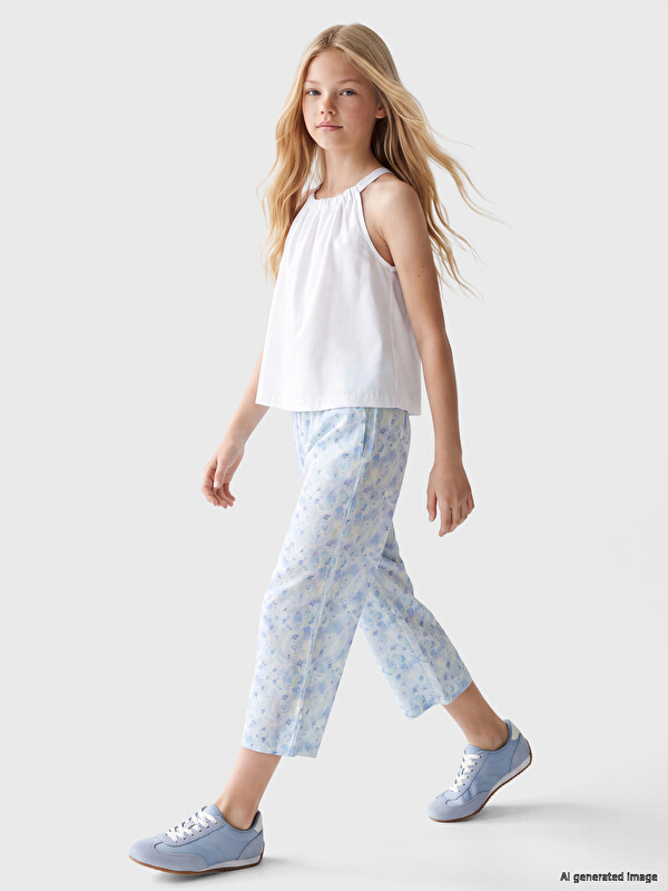 LCW Kids Çiçekli Kız Çocuk Kapri