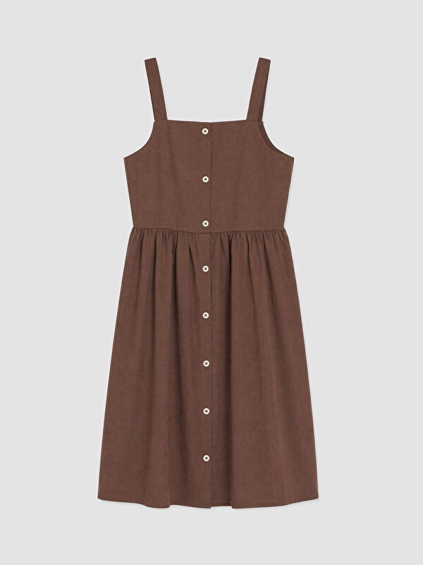 LCW Kids Square Neck Girls' Poplin Dress